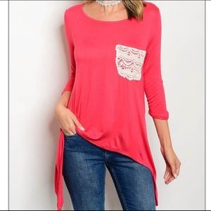 Crochet Pocket 3/4 Sleeve Tunic